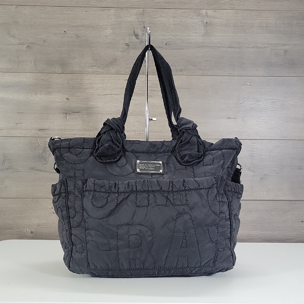 Marc Jacobs Signature Quilted Black Diaper Bag Tote Bag